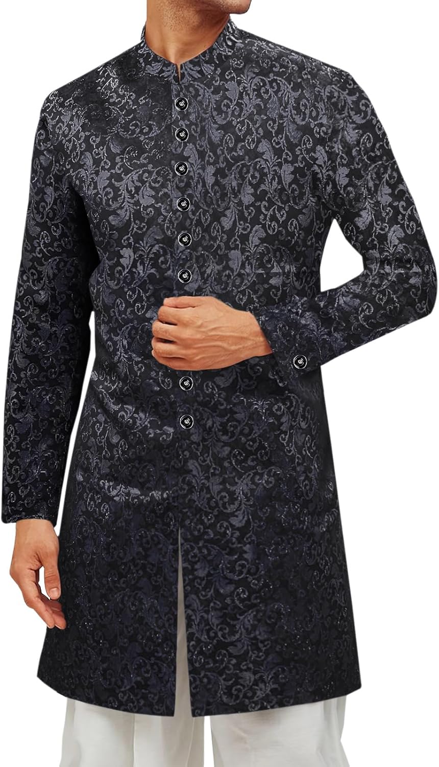 Runcati Mens Kurta Sherwani Blazer for Festive Occasions