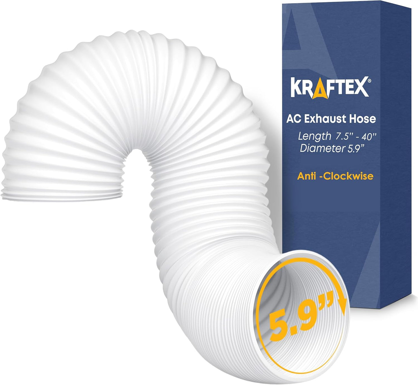 Kraftex 5.9 Portable AC Hose - Anti-Clockwise Thread, Up to 40 Length - Efficient Cooling