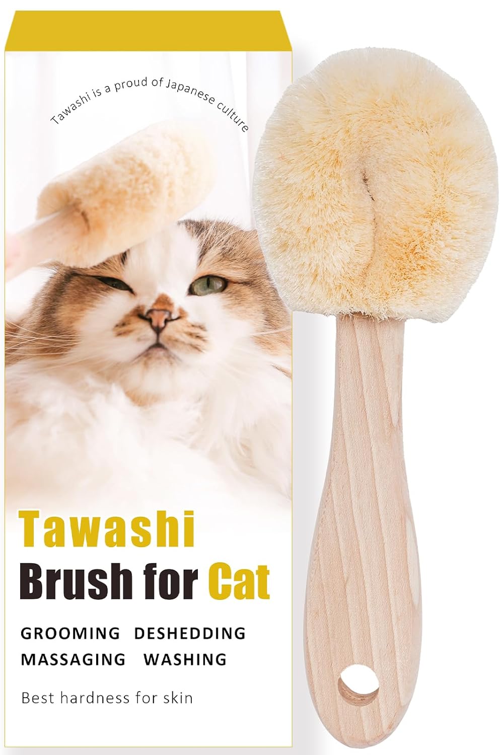 Cat Grooming Massage Tawashi Brush for Relaxing Skin Care
