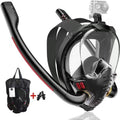 Dual Breathing Tubes Full Face Snorkel Mask - 180 Panoramic View