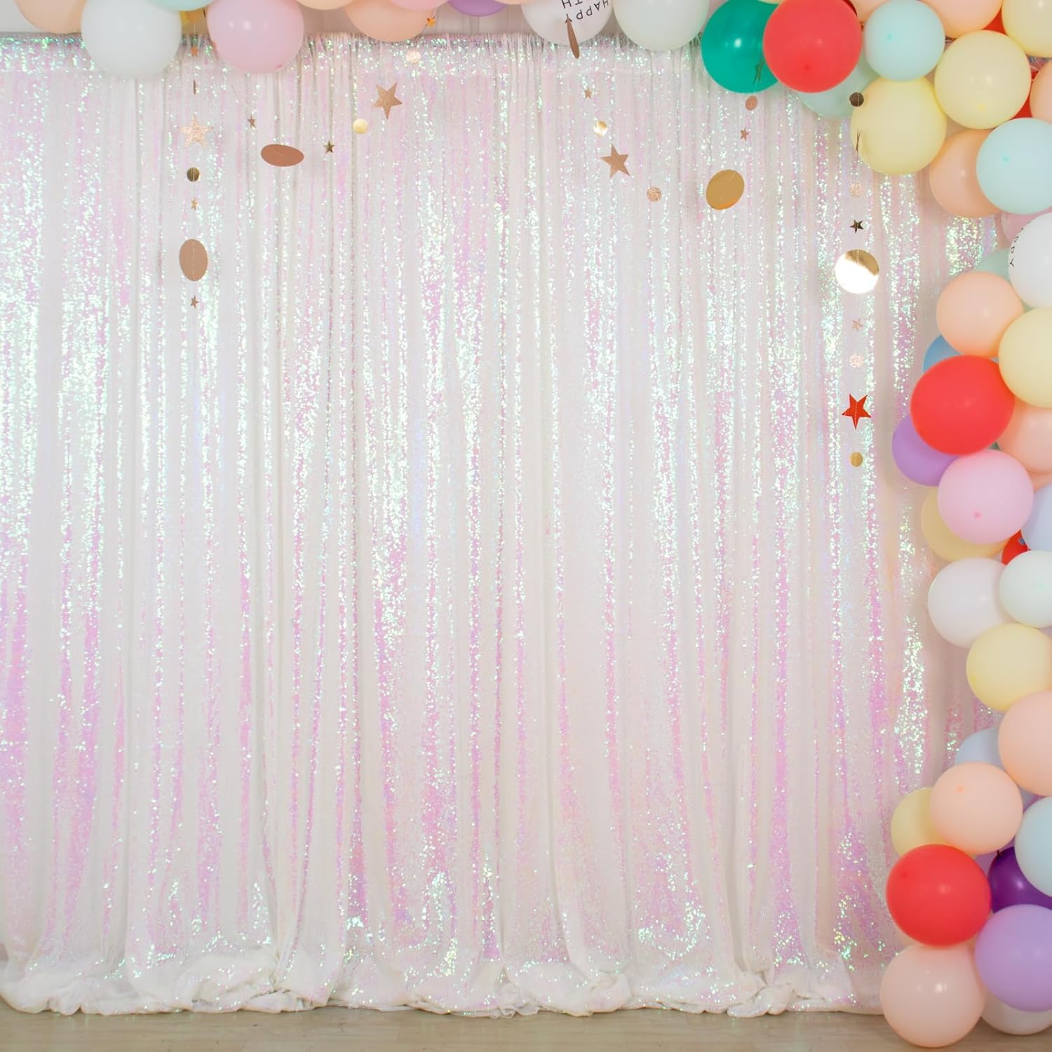 Sparkling 10FTx10FT White Sequin Backdrop