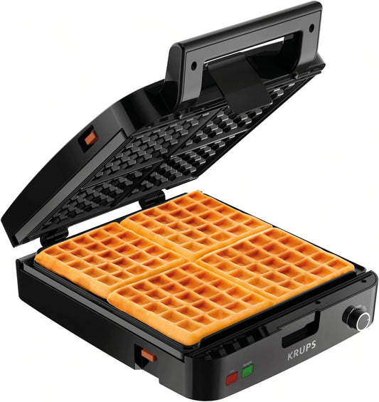 KRUPS 4-Slice Belgian Waffle Maker: Perfect for Family Breakfasts