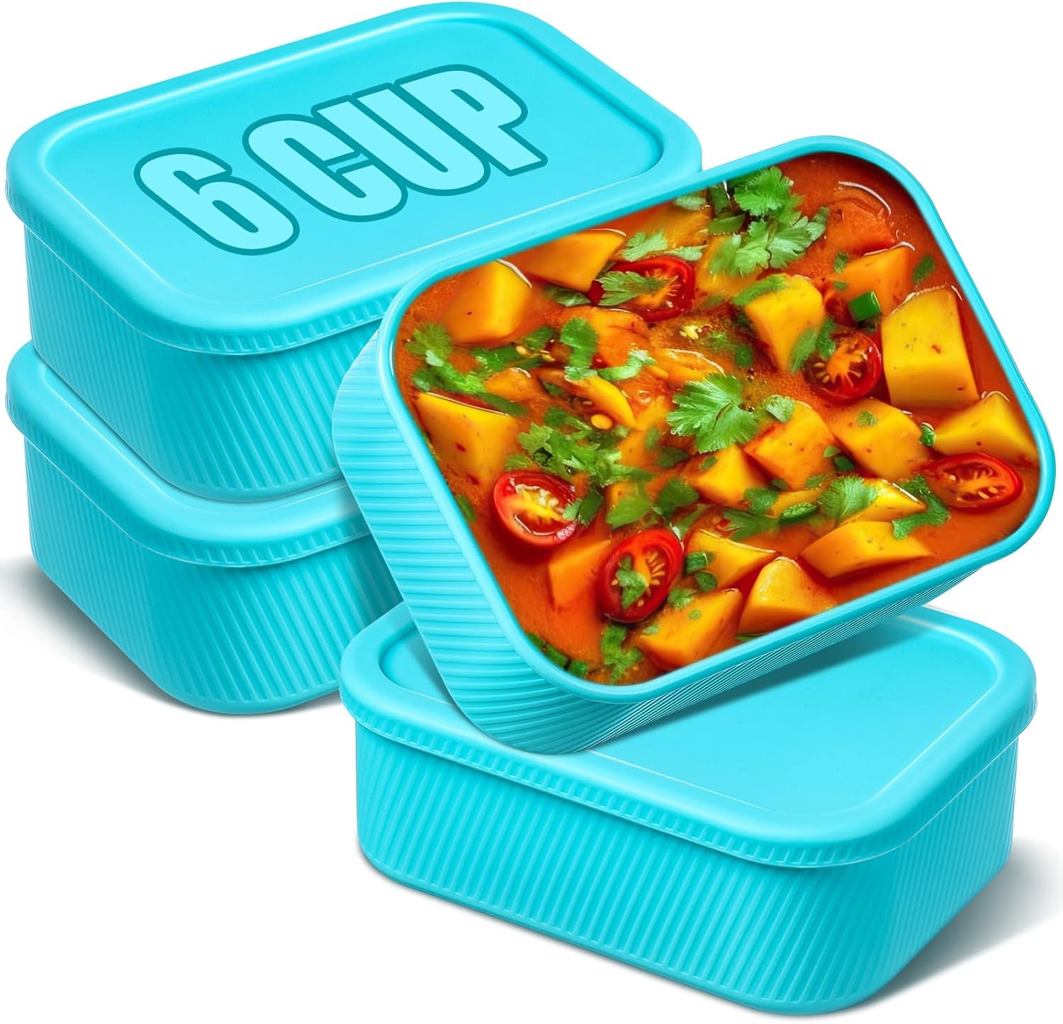 Nuogo 4 Pcs Silicone Freezer Trays for Soups and Sauces