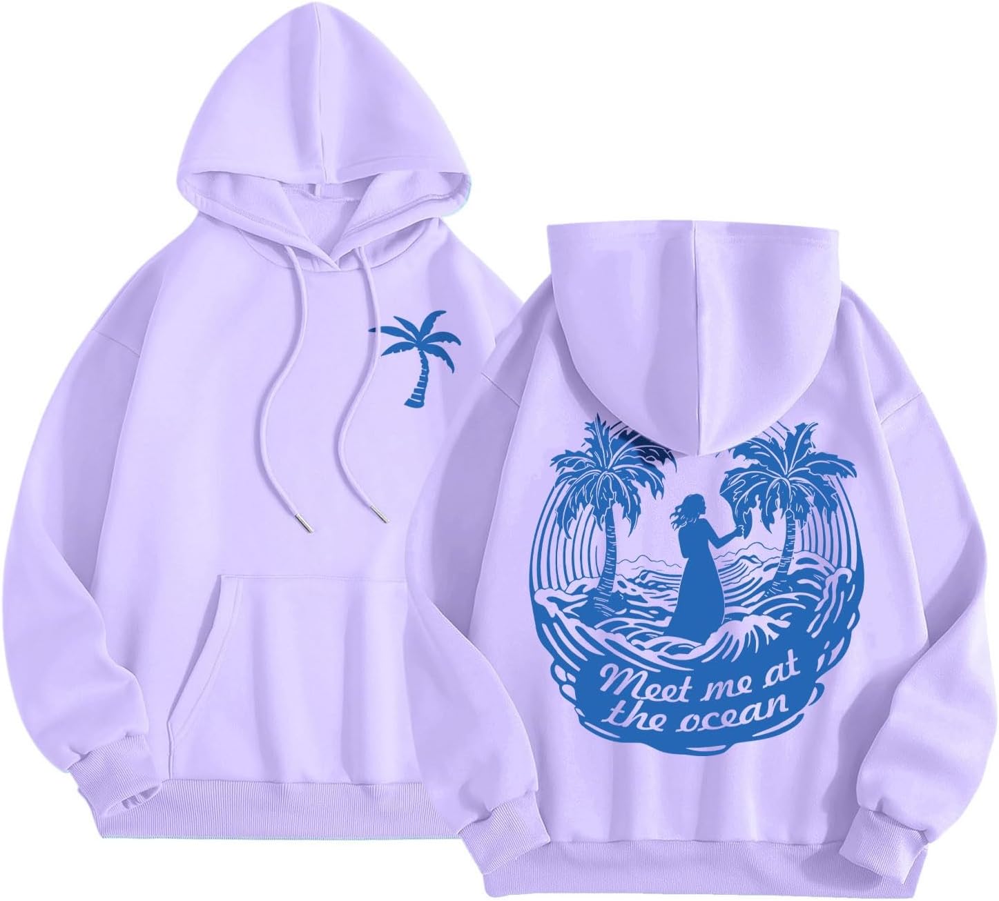Palm Print Pink Oversized Hoodie