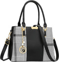 KKXIU 3 Zippered Compartments Handbags for Women Satchel