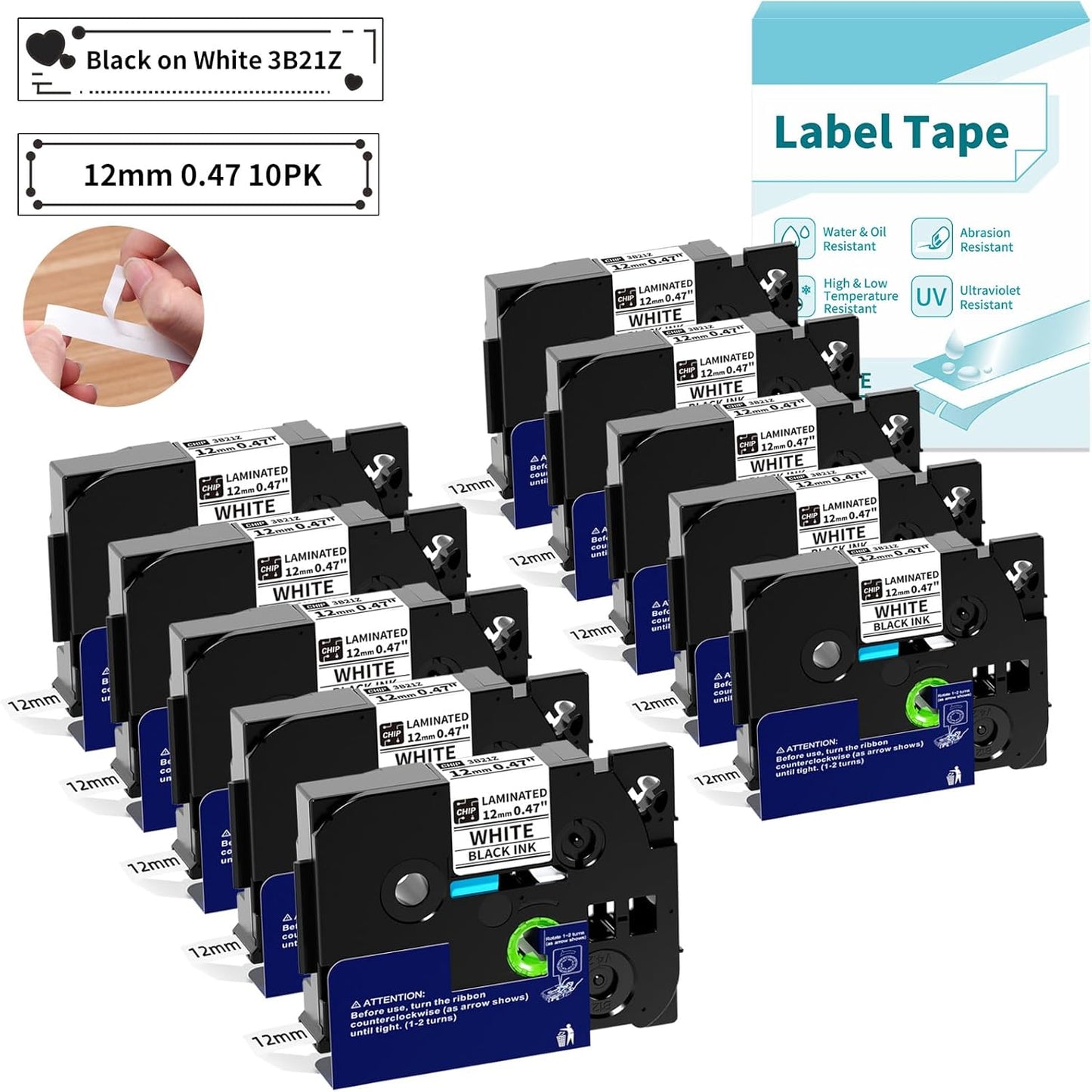 10 Pack Replacement TZe-231 TZ Tape for Brother Label Makers