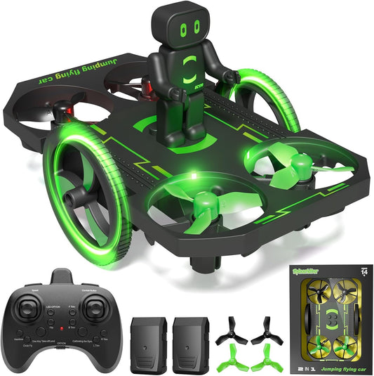 SPINORBITOR: 2-in-1 RC Quadcopter - Jump, Fly & Race!