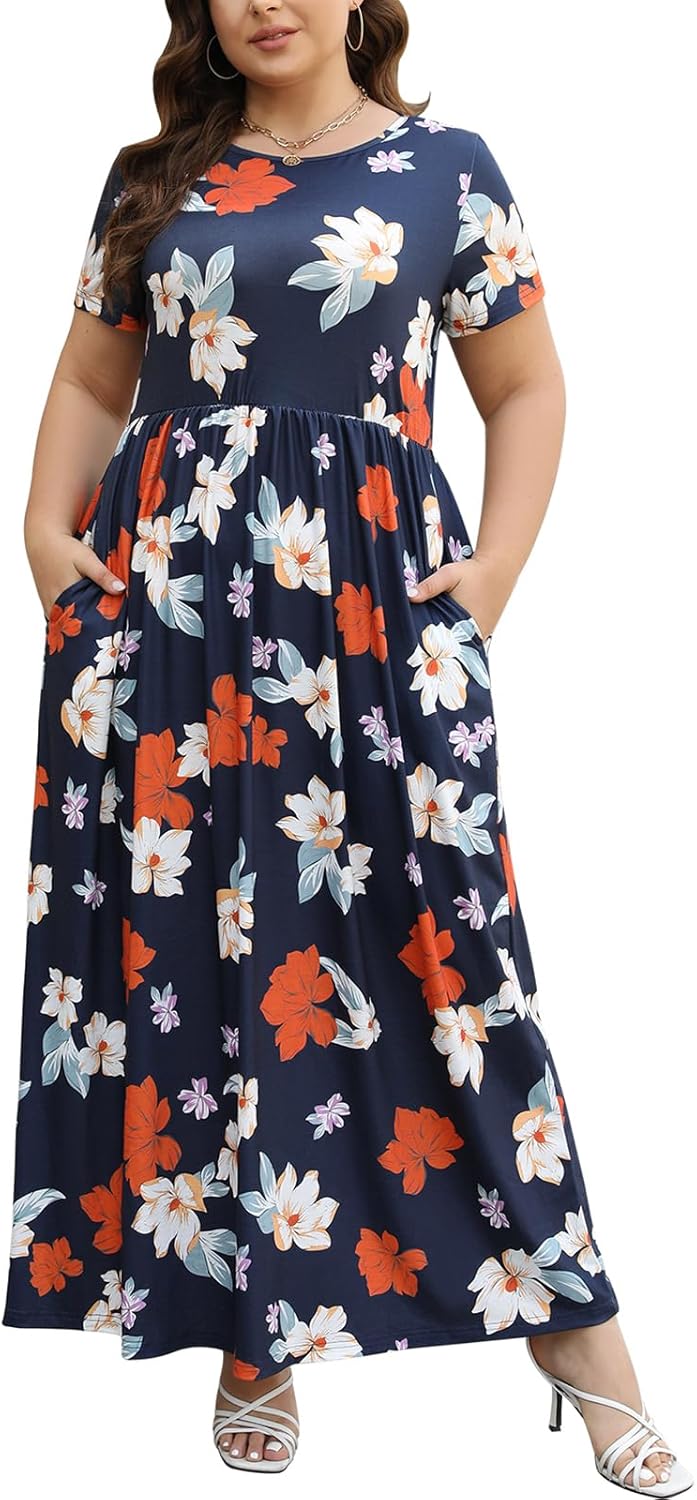 Plus Size Maxi Dresses for Curvy Women with Pockets