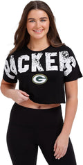 FOCO Women's NFL Team Logo Distressed Crop Top Shirt Review