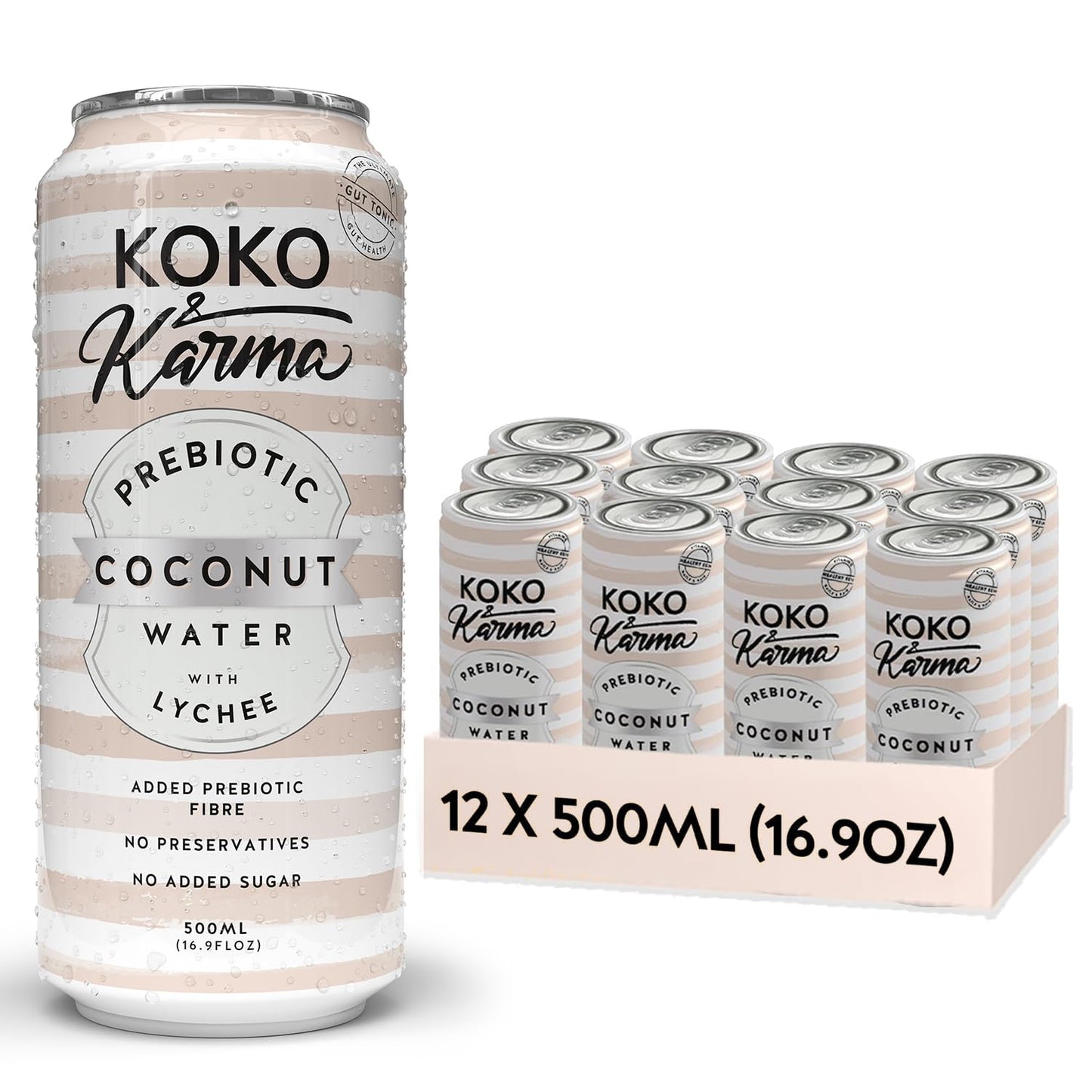 Koko & Karma Prebiotic Coconut Water with Lychee - 12 Pack