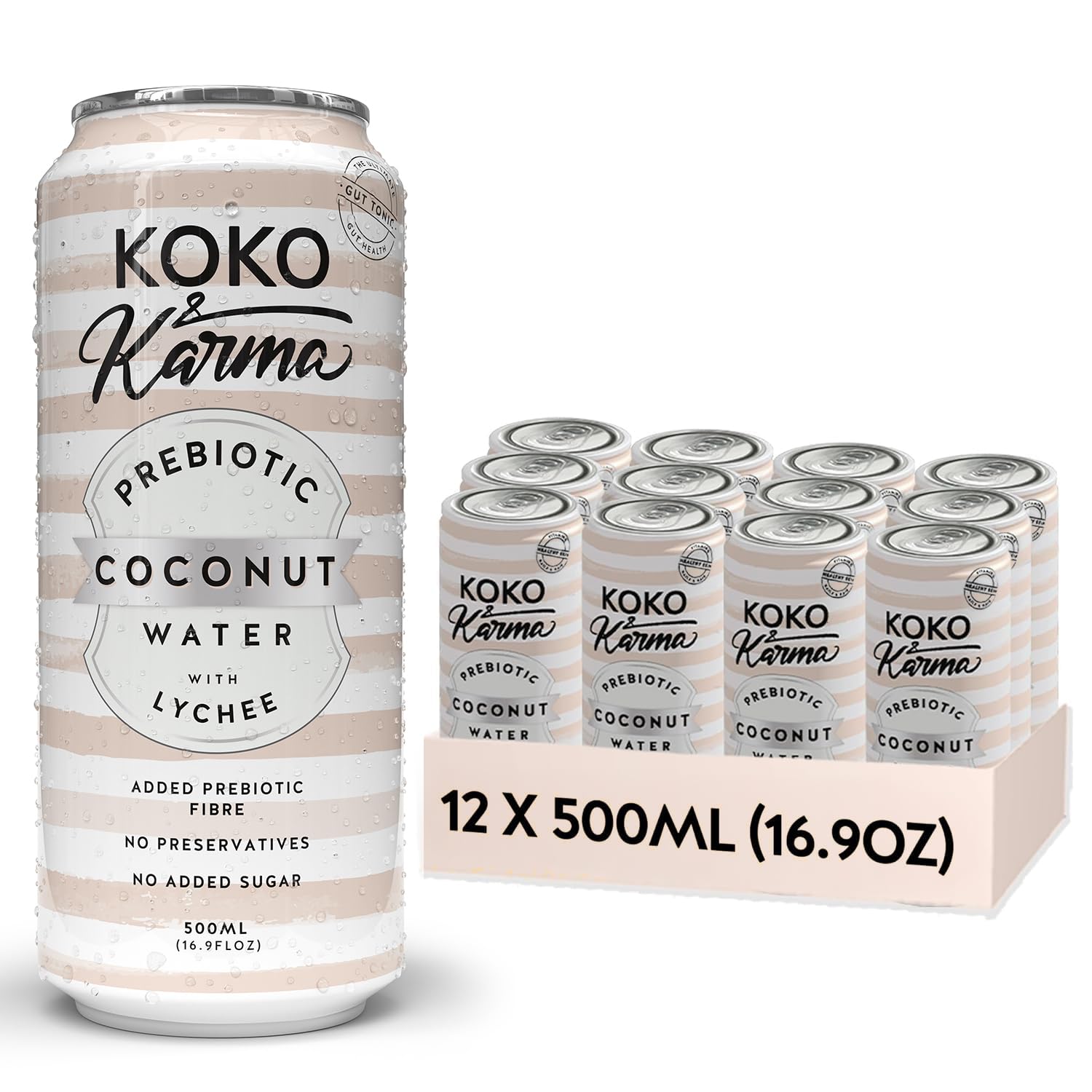 Koko & Karma Prebiotic Coconut Water with Lychee - 12 Pack