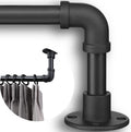 Matte Black Heavy Duty Curtain Rod Set - 48-84 inch