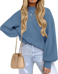 ZESICA Women's Casual Turtleneck Ribbed Knit Pullover - Cozy Fall