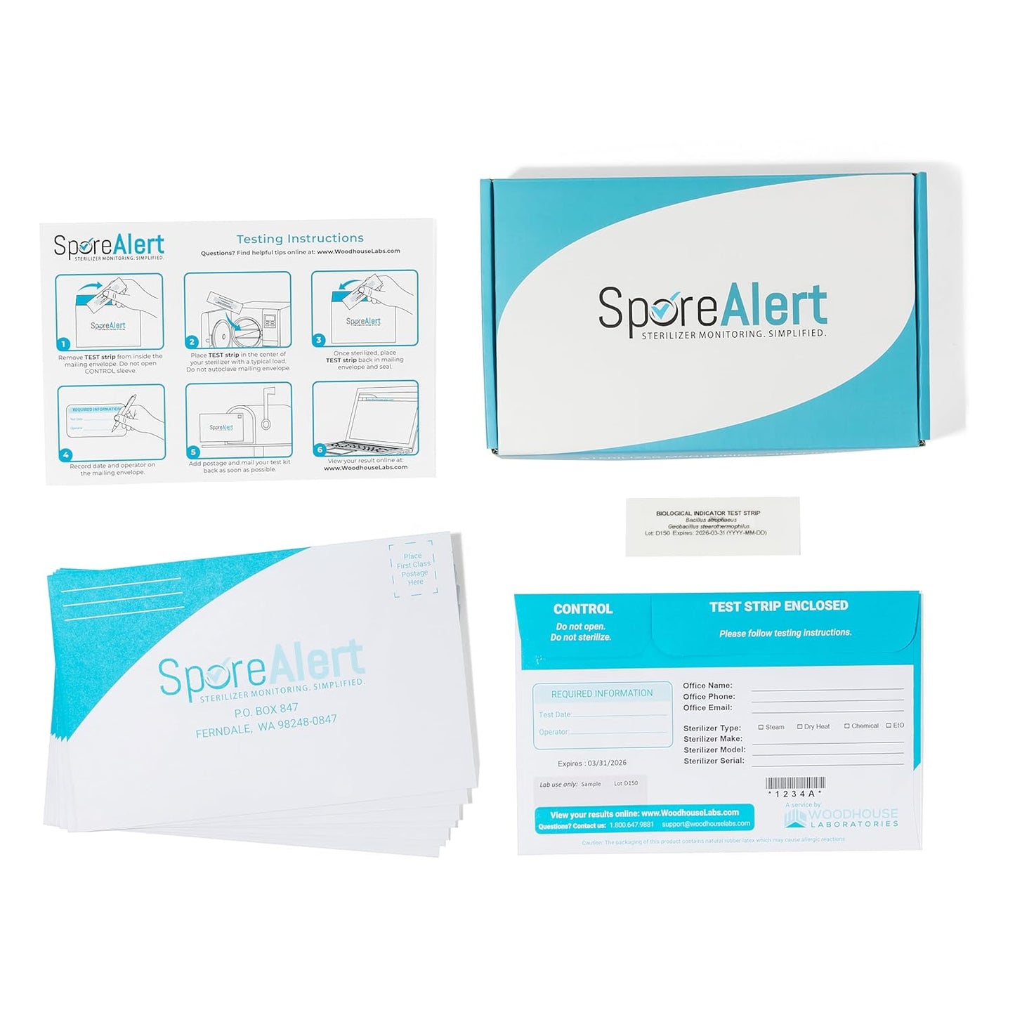 Spore Testing Service - 12 Mail in Spore Strips for Autoclave