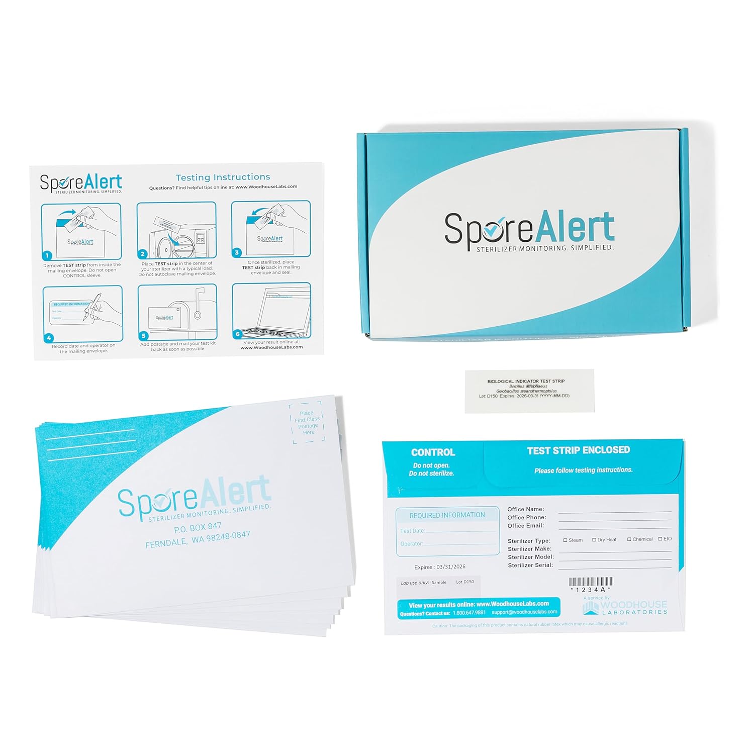 Spore Testing Service - 12 Mail in Spore Strips for Autoclave