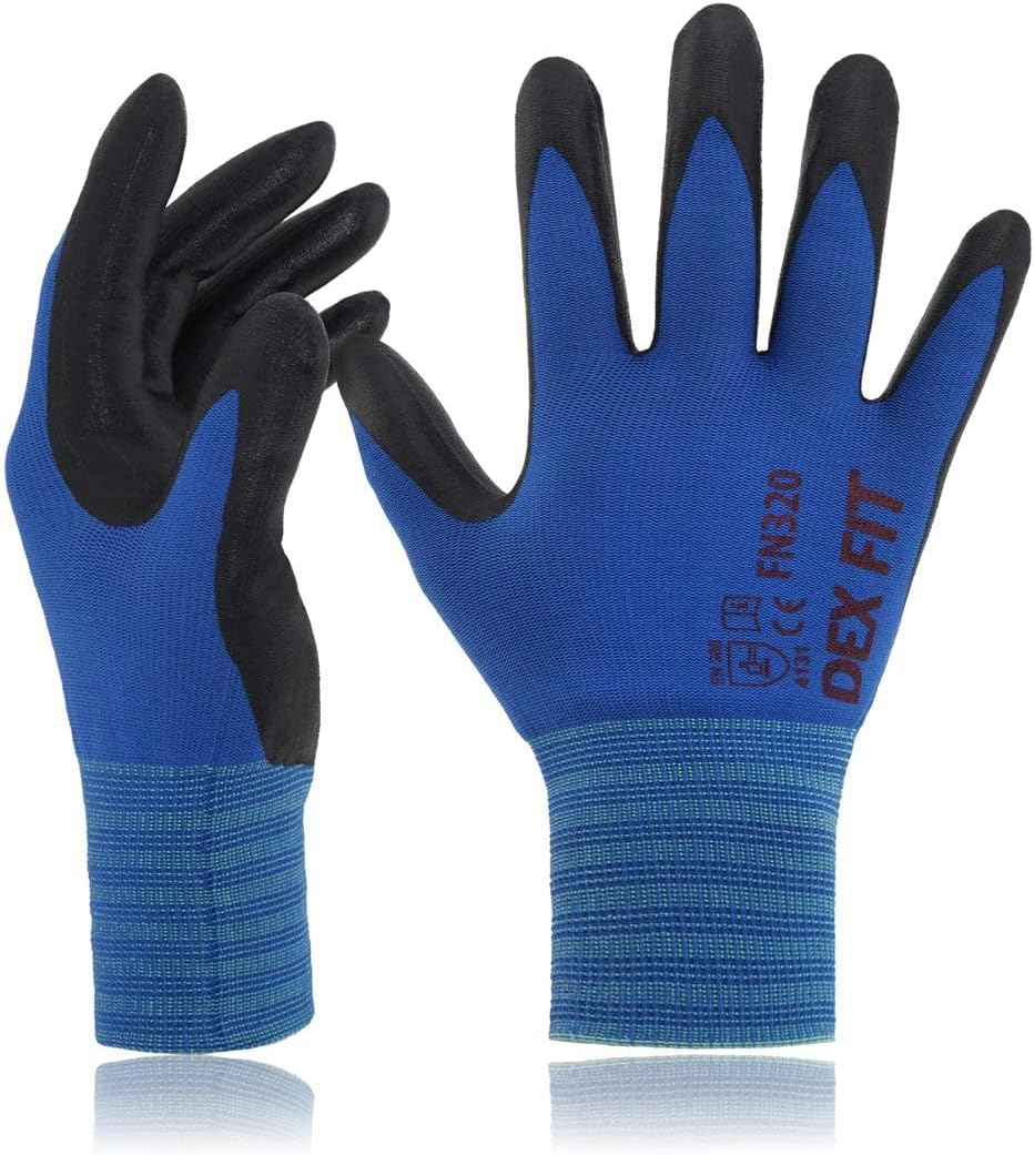 DEX FIT Premium Nylon Nitrile Work Gloves FN320 for Comfort
