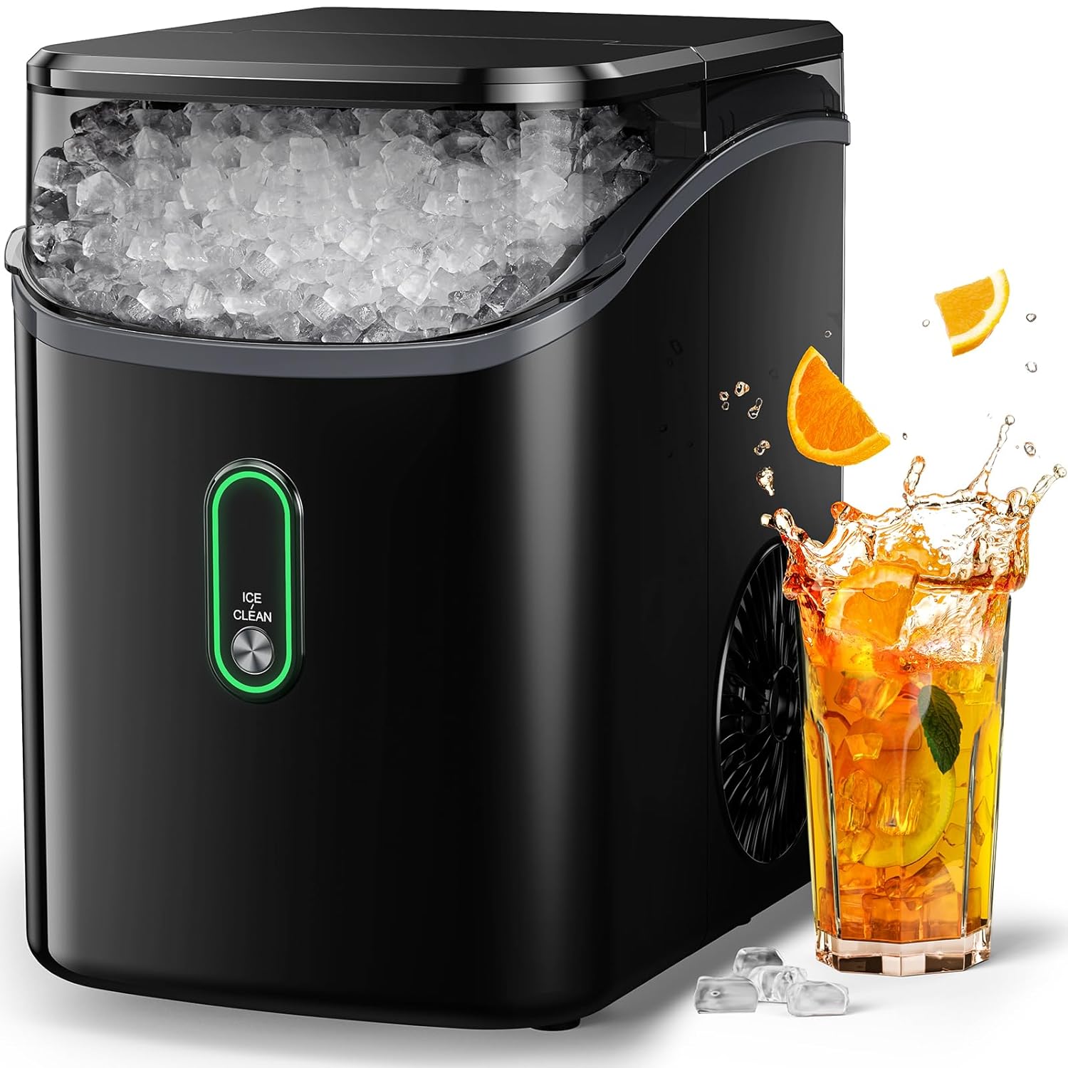 Silonn Nugget Ice Maker - Soft Chewable Ice, Easy Operation, 34lbs/24H