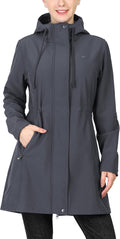 33,000ft Women's Softshell Long Jacket with Hood - Warm (Style QCP7)
