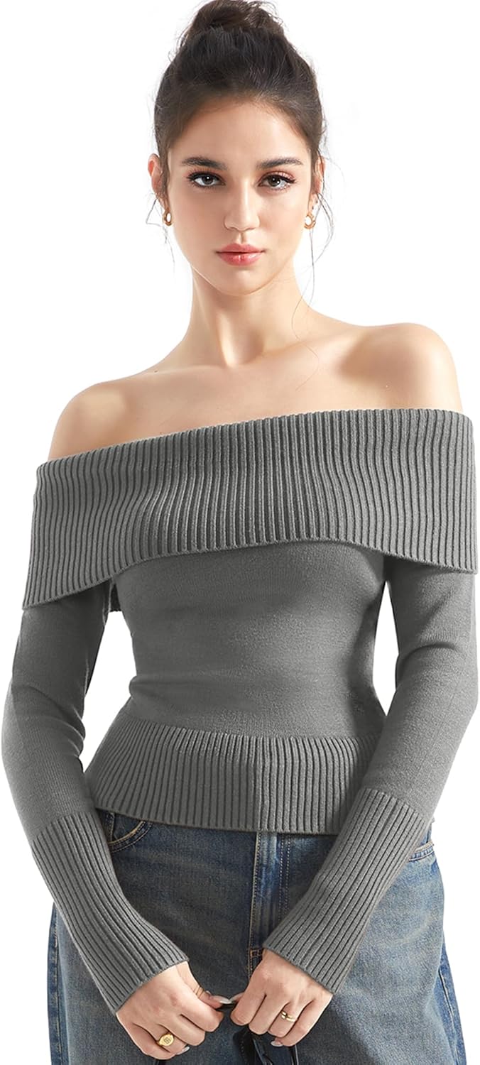 SUUKSESS Women Off Shoulder Sweaters for Trendy Fall Style