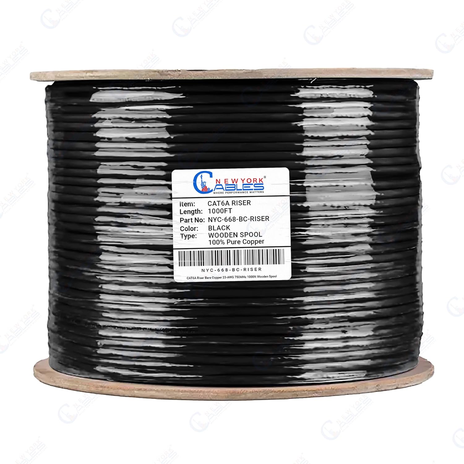 Cat6a Riser Cable 1000ft - Solid Copper for High-Speed Networking