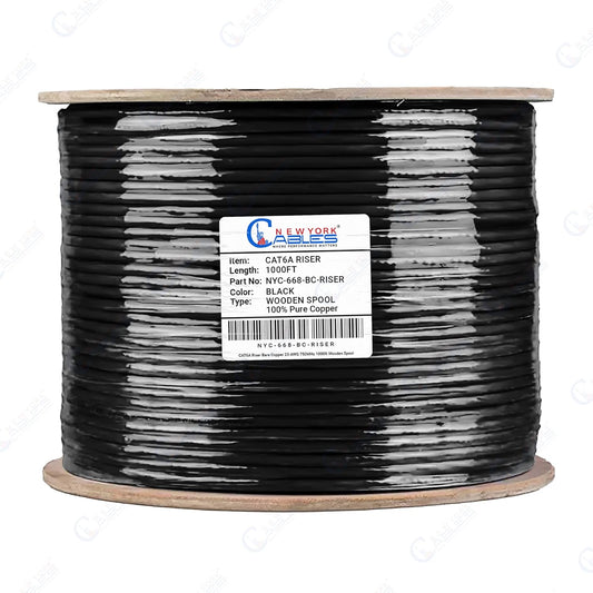 Cat6a Riser Cable 1000ft - Solid Copper for High-Speed Networking