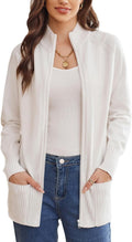 GRACE KARIN Womens Long Sleeve Zip Up Knit Cardigan with Pockets nor