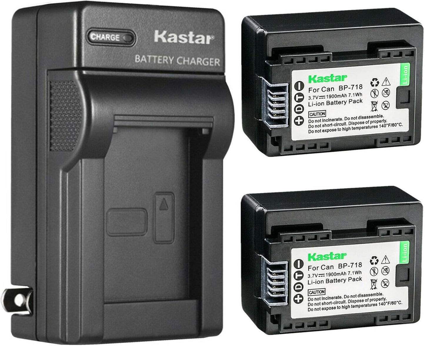 Kastar BP-718 Battery & Charger for Canon HFR Cameras