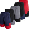 Boys Mesh Basketball Athletic Shorts 5 Pack - Quick Dry Comfort Shoes