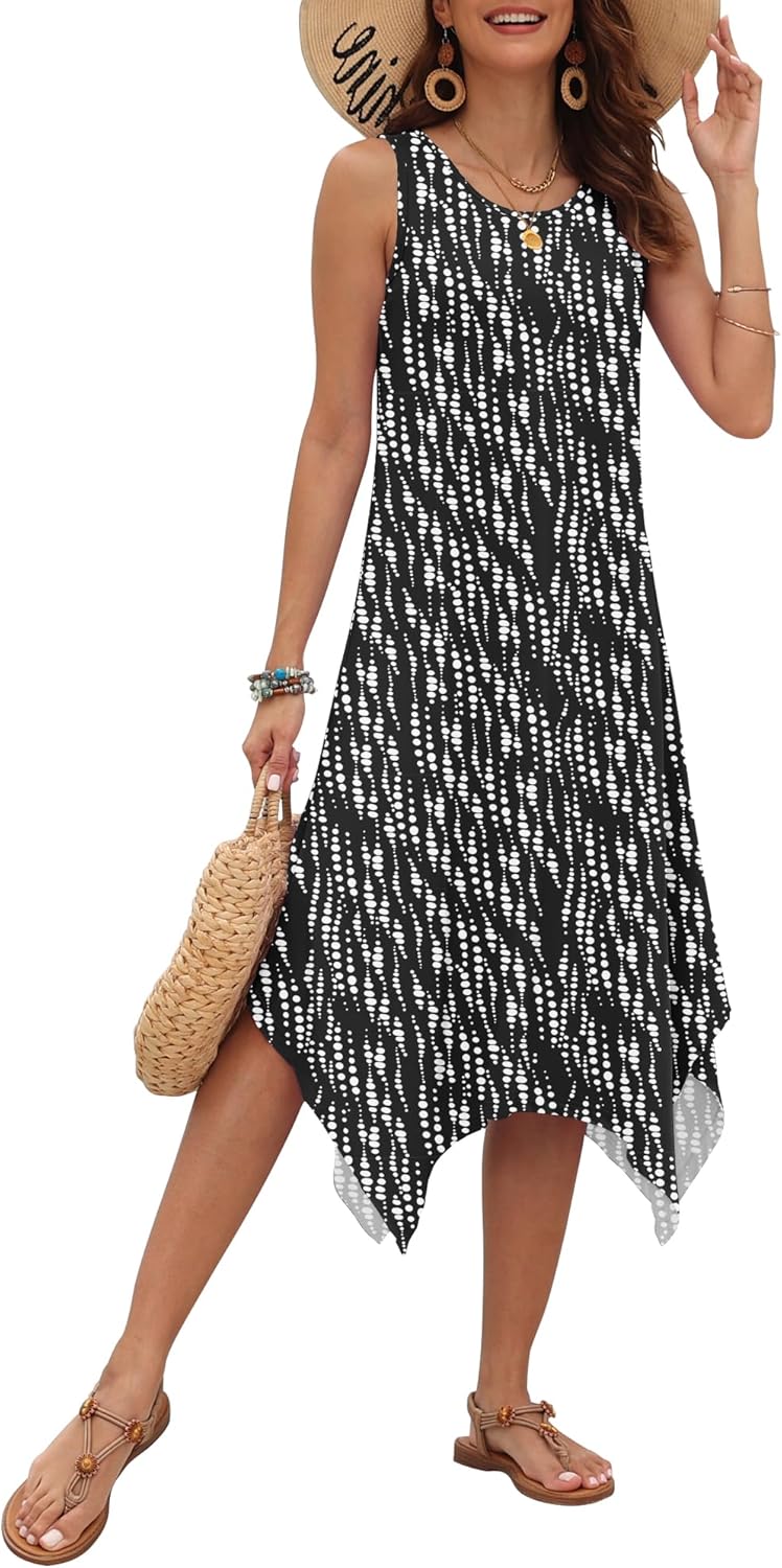 AUSELILY Women's Summer Dresses 2025 Casual Sundress with Pockets