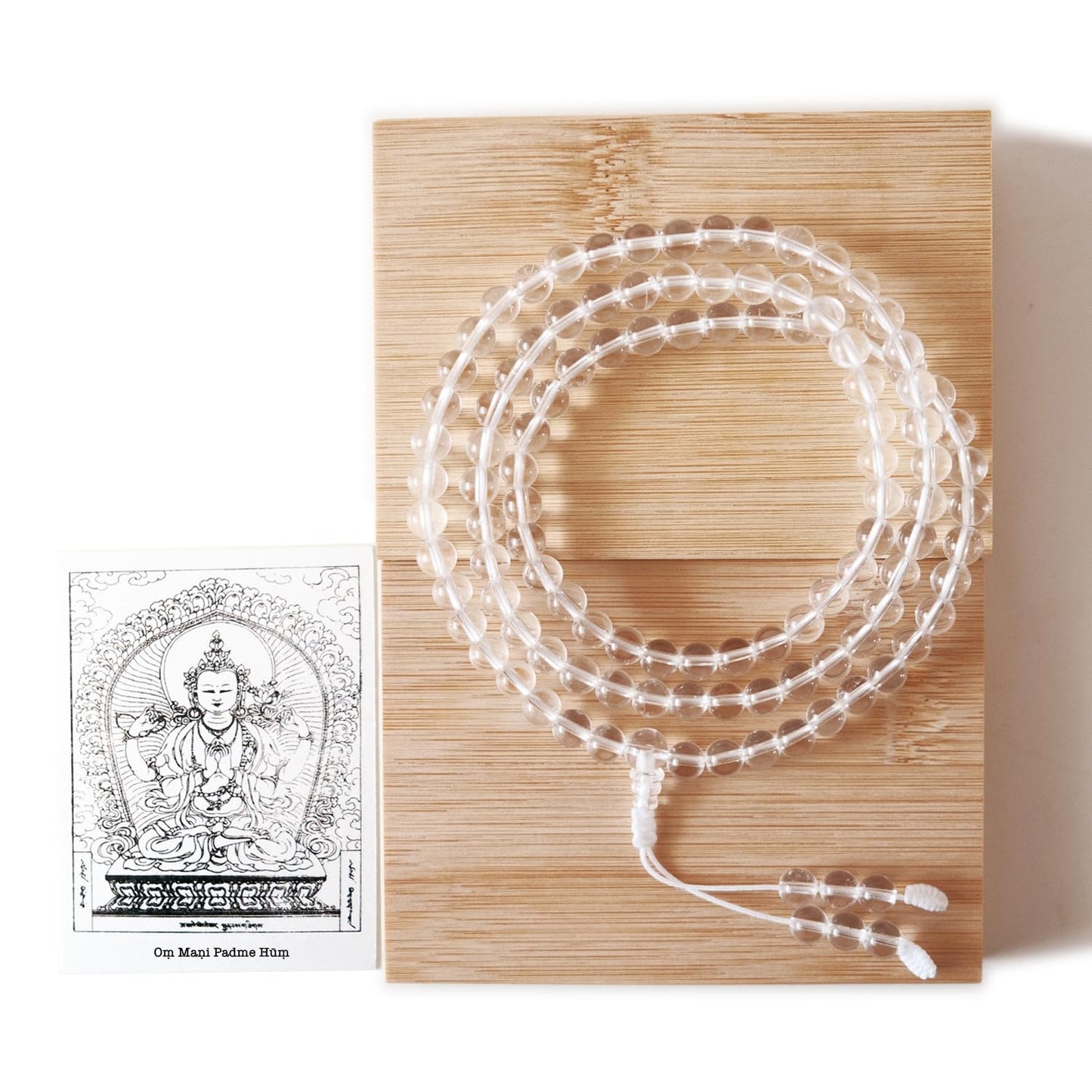 Authentic Tibetan Natural Crystal Mala Beads for Meditation