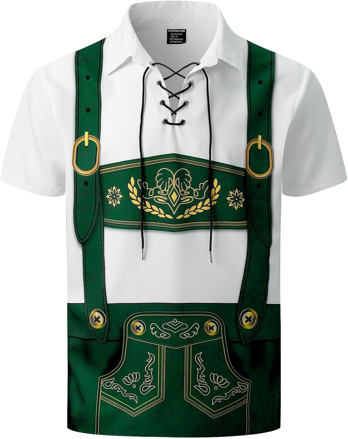 Oktoberfest Lederhosen Costume Shirt for Men by LINOCOUTON