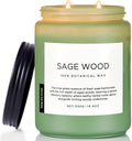 M&SENSE Sage Wood Scented Candle for Relaxation & Stress Relief
