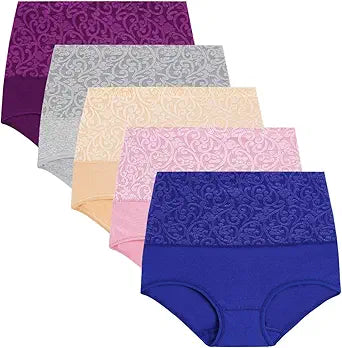YaShaer Women Underwear High Waist Cotton Briefs for Comfort