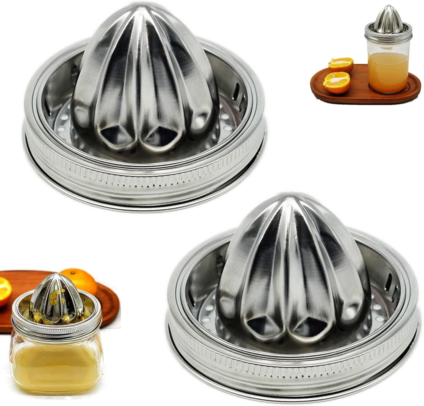 Stainless Steel Citrus Squeezer Lid (2 Pack)