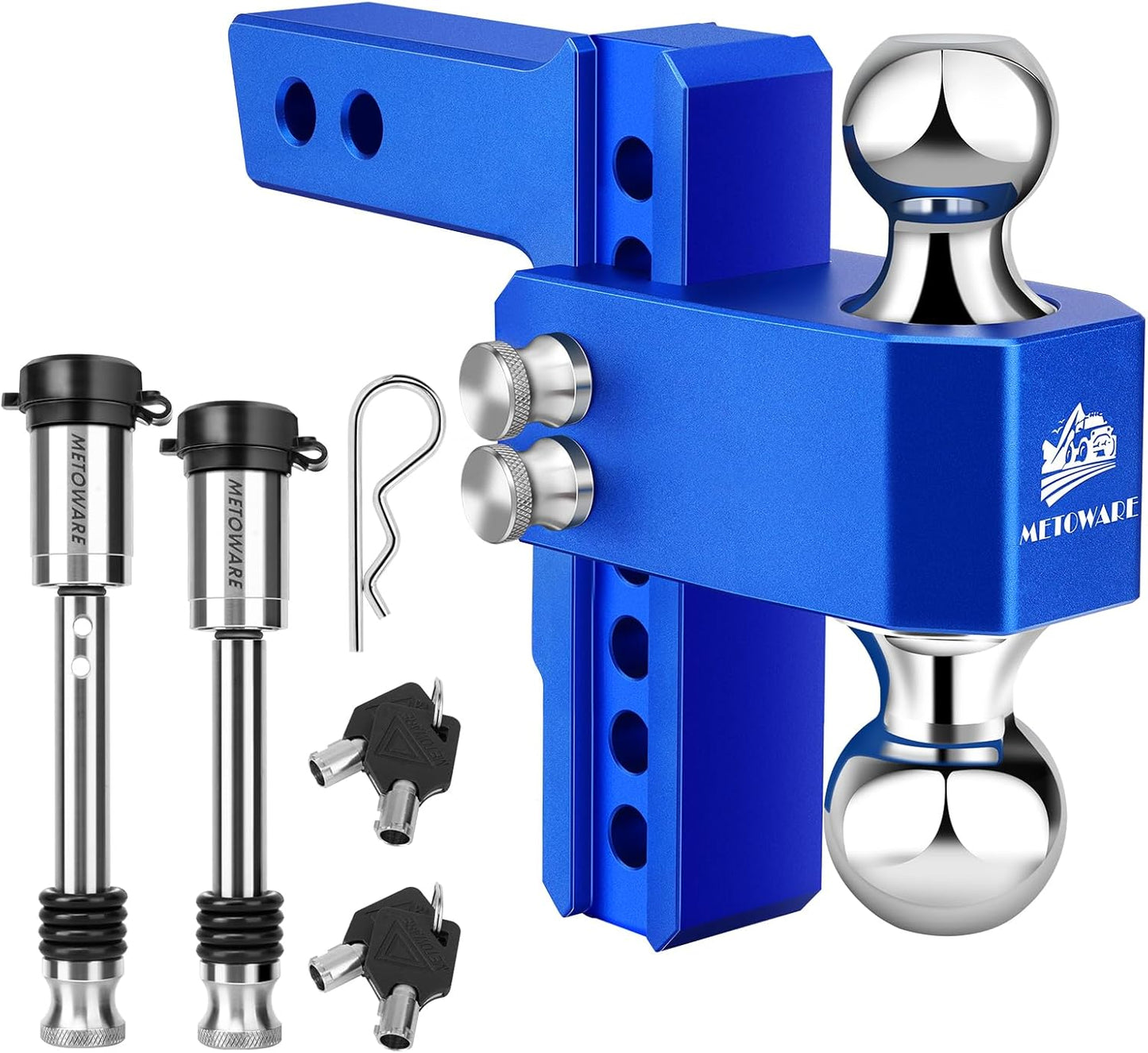METOWARE Adjustable Trailer Hitch - Heavy Duty Tow Hitch