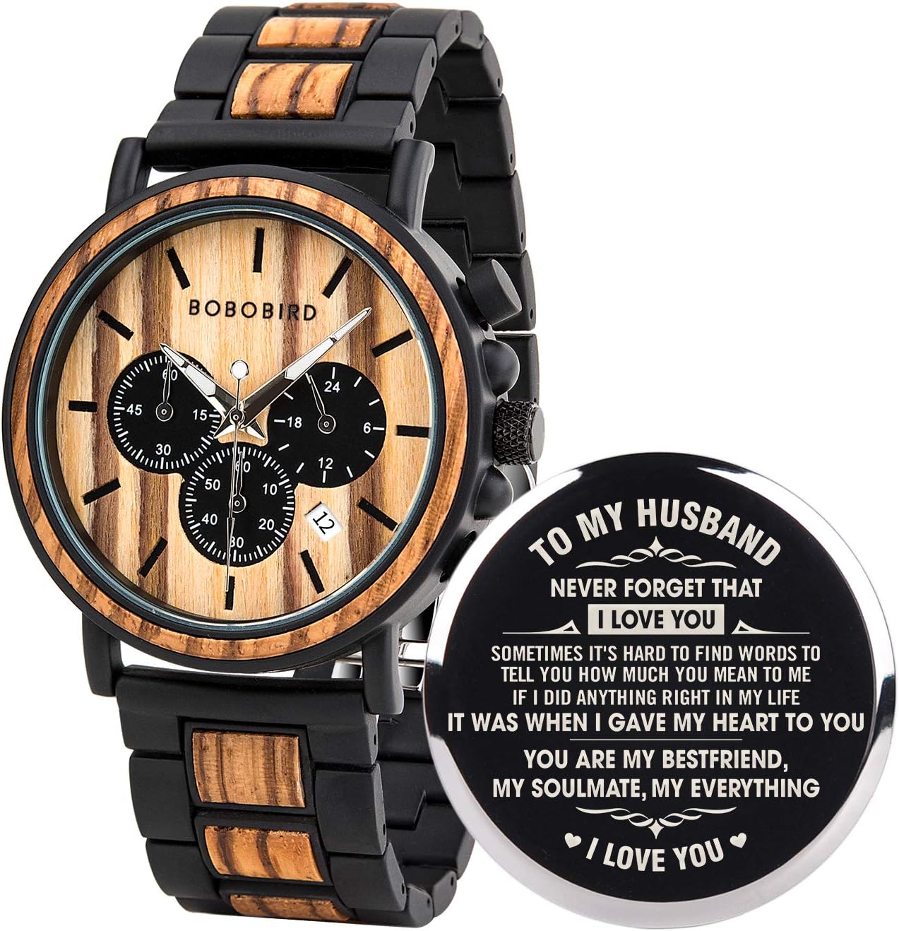 Custom Engraved Wood Watch for Men