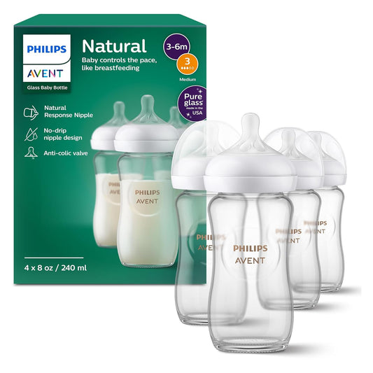 Philips Avent Natural Glass Baby Bottles for Easy Feeding