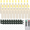 Flameless LED Taper Candles 20 PCS - Remote Timer Warm White