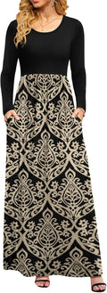 DB MOON Women Casual Long Sleeve Maxi Dress - Comfortable (Style GMJM)