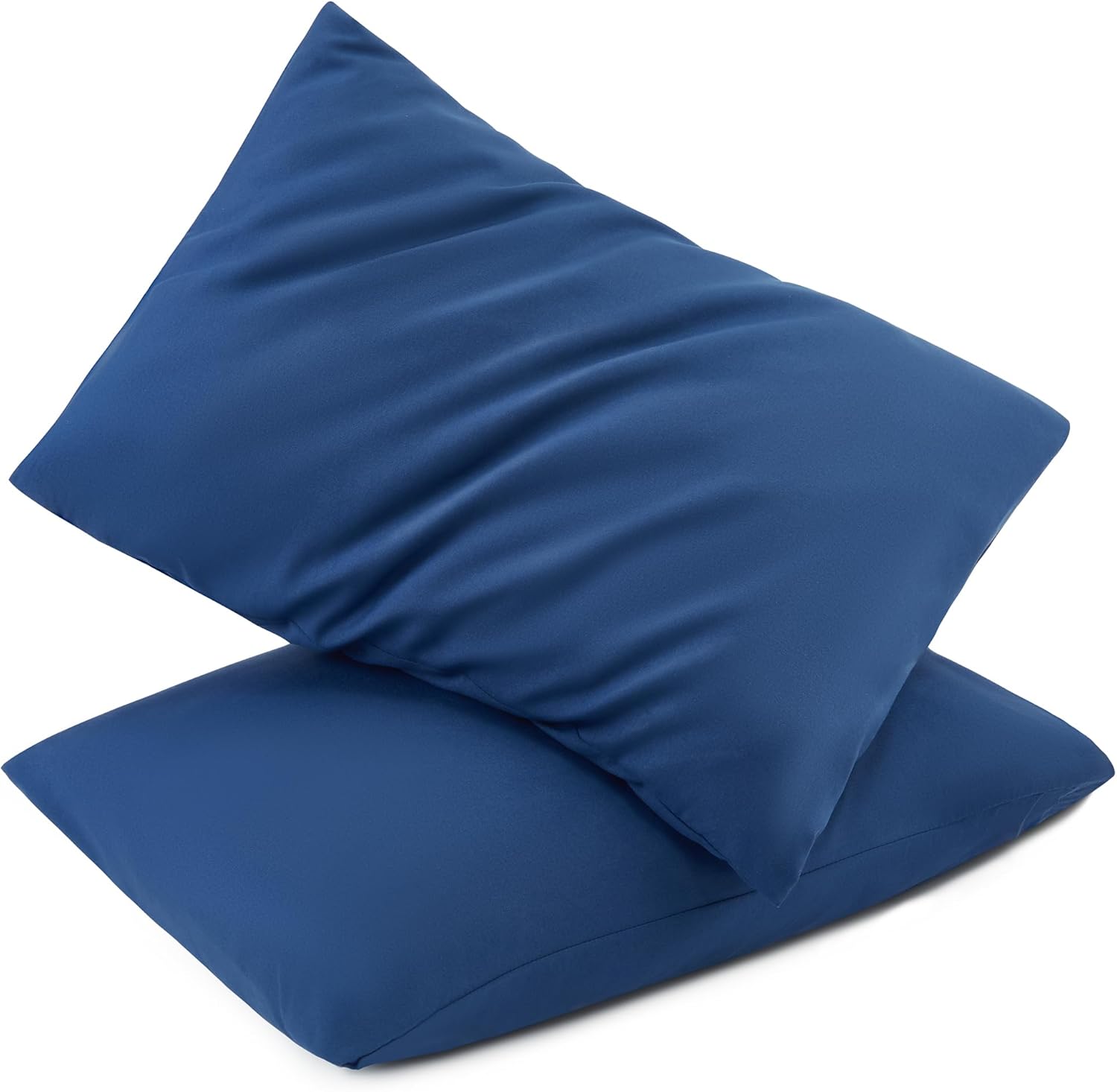 TILLYOU Silky Soft Toddler Pillowcase 2 Pack; Envelope Closure; 13x18; Navy