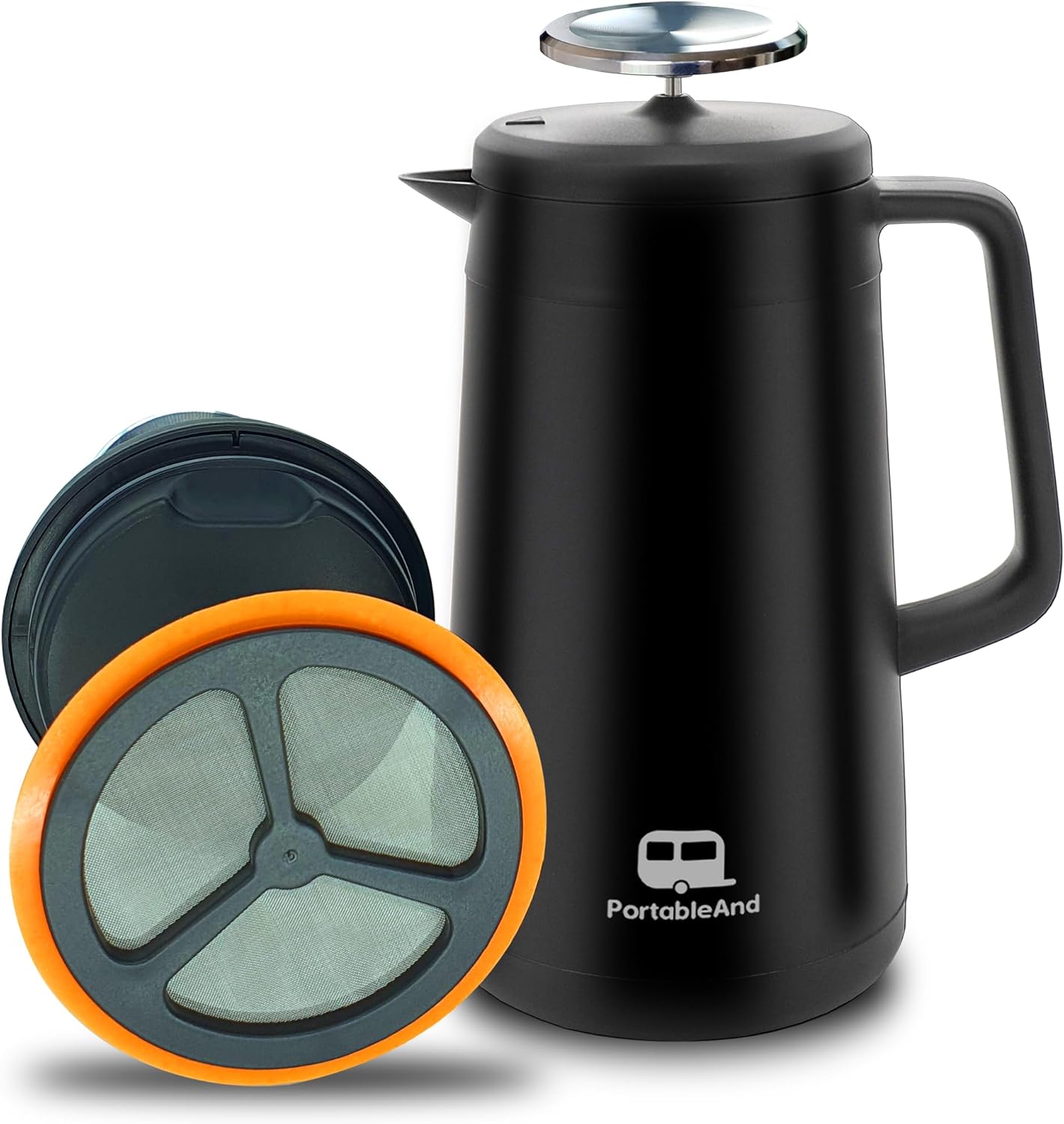 34oz Silicone French Press - Vacuum Insulated for On-the-Go Coffee Bliss