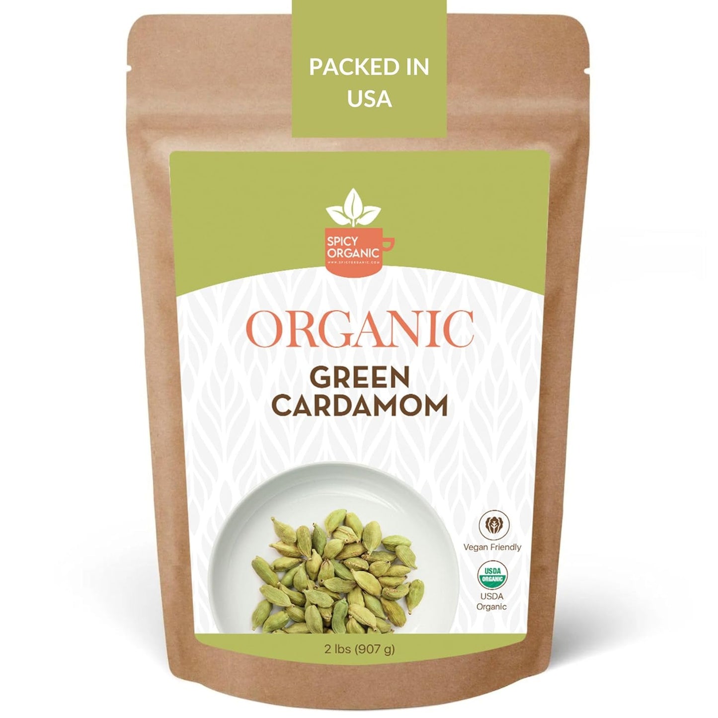 SPICY ORGANIC Green Cardamom Pods for Authentic Spice Flavor