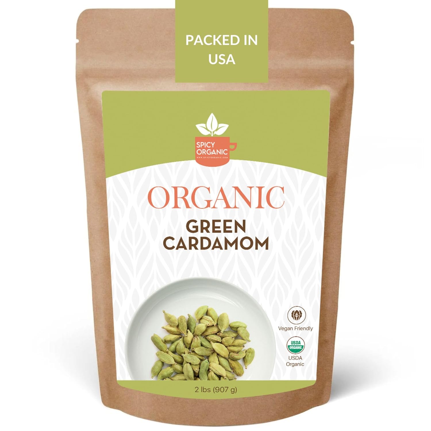 SPICY ORGANIC Green Cardamom Pods for Authentic Spice Flavor