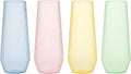 48 Pack 9 Oz Ribbed Ripple Stemless Toasting Glasses - Disposable