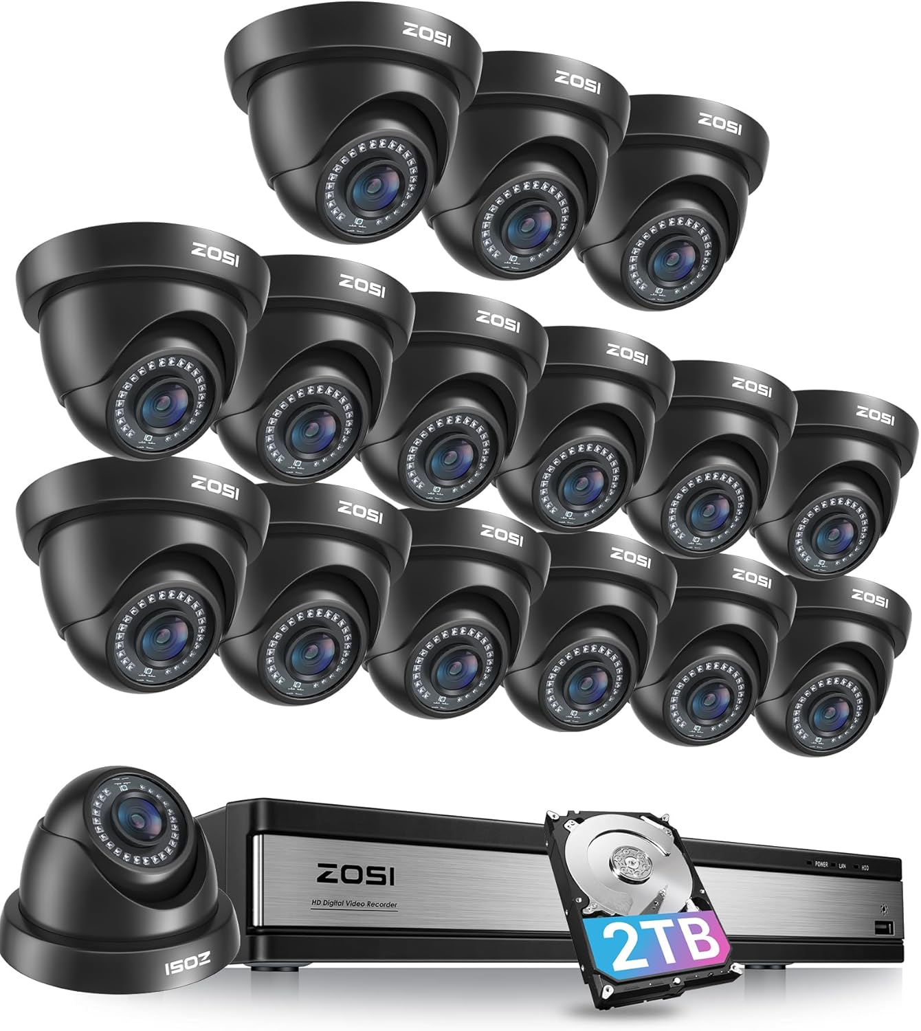 ZOSI 16 Channel Security Camera System with AI Detection Features