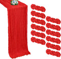 Red Cheesecloth Table Runner 12 Pack 10ft - Rustic Boho Table Linen