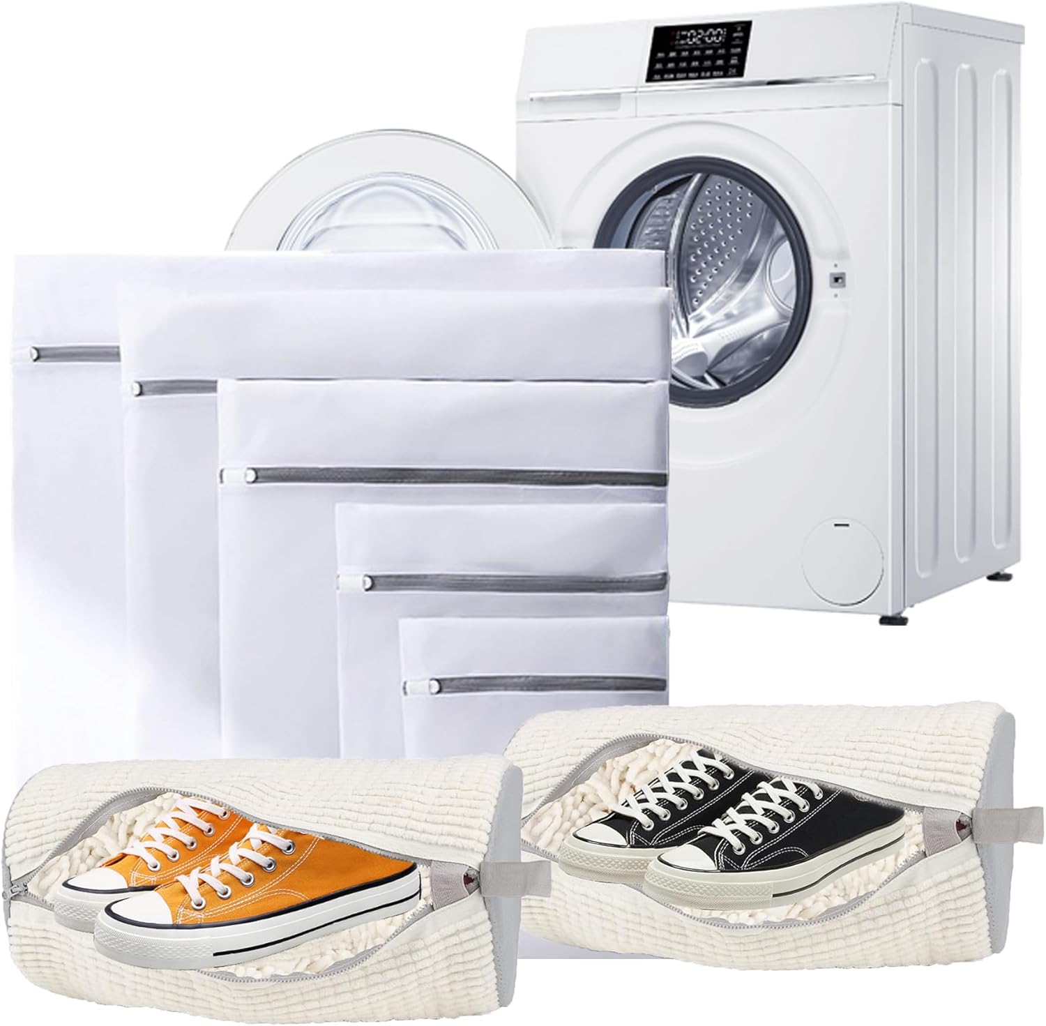 Sturdy Reusable Laundry & Shoe Bags Set - HausArtX