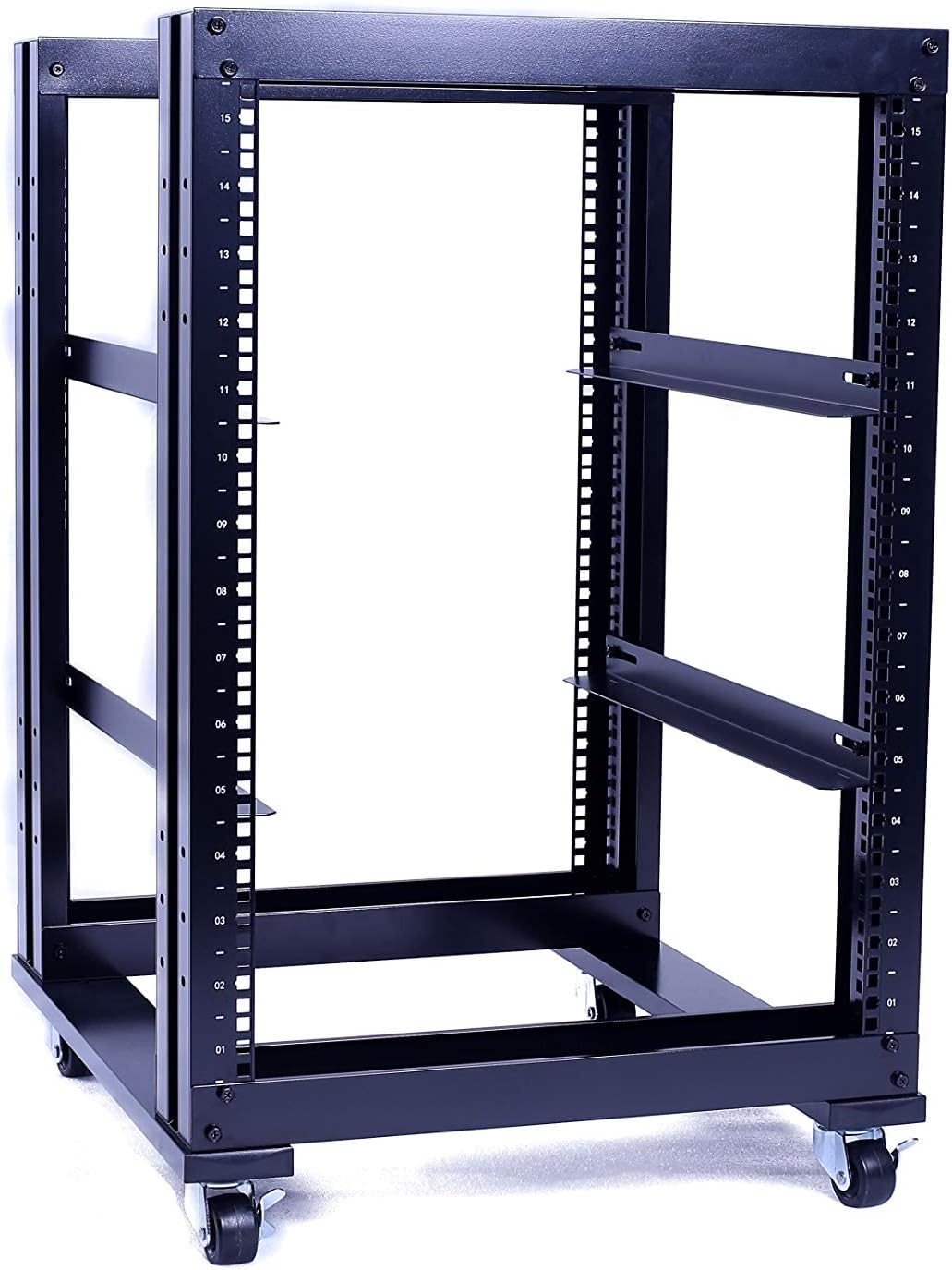 15U 4 Post Open Frame 19in Server Rack for Audio Equipment