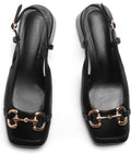 Slingback Mary Jane Heels for Women Low Block Heel (Style 4J89)