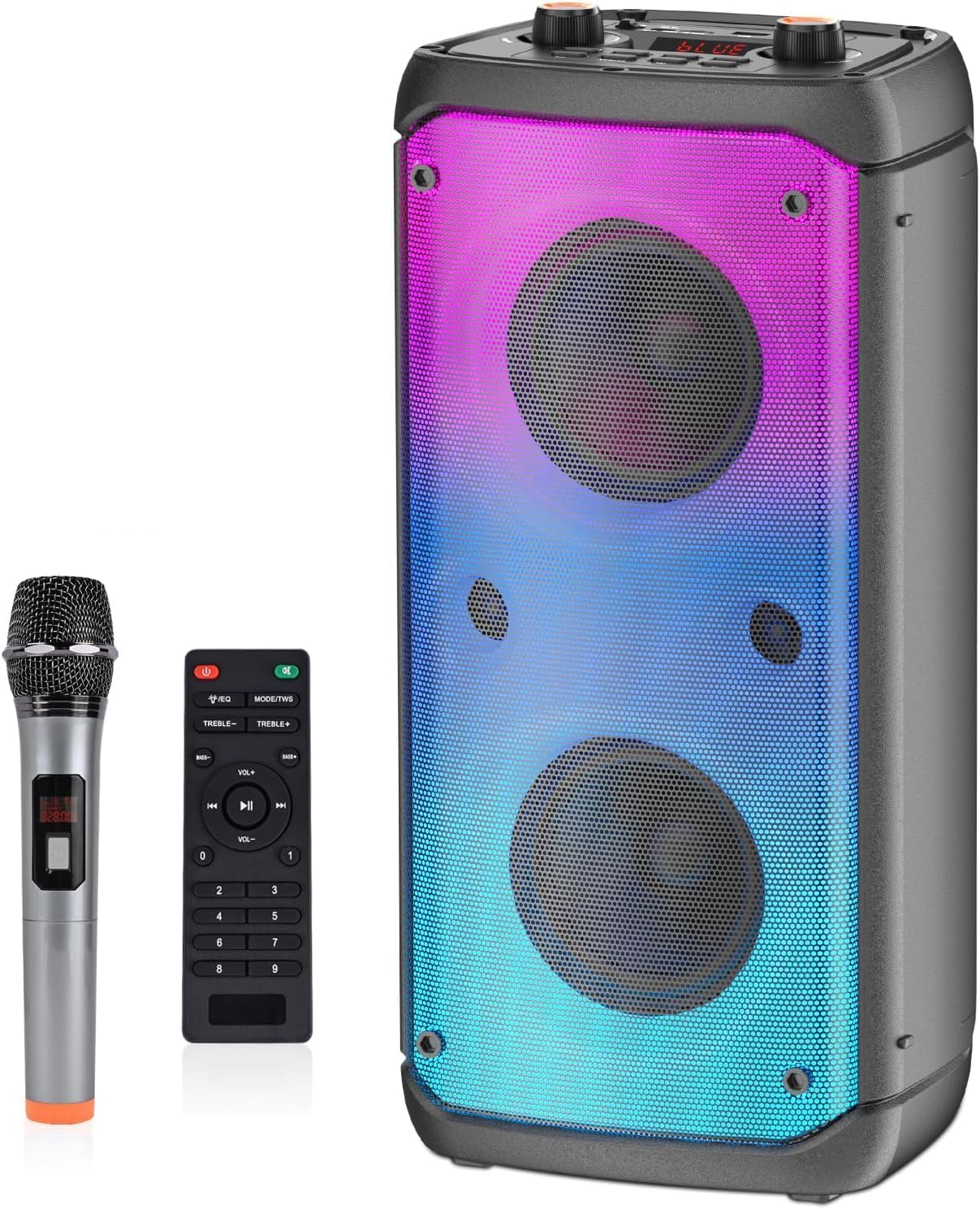 80W TWS Bluetooth Speaker: Powerful Bass & Colorful Lights